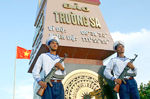 Hải quân nhân dân Việt Nam trên đảo Trường Sa Lớn, quần đảo Trường Sa. Ảnh: T.L